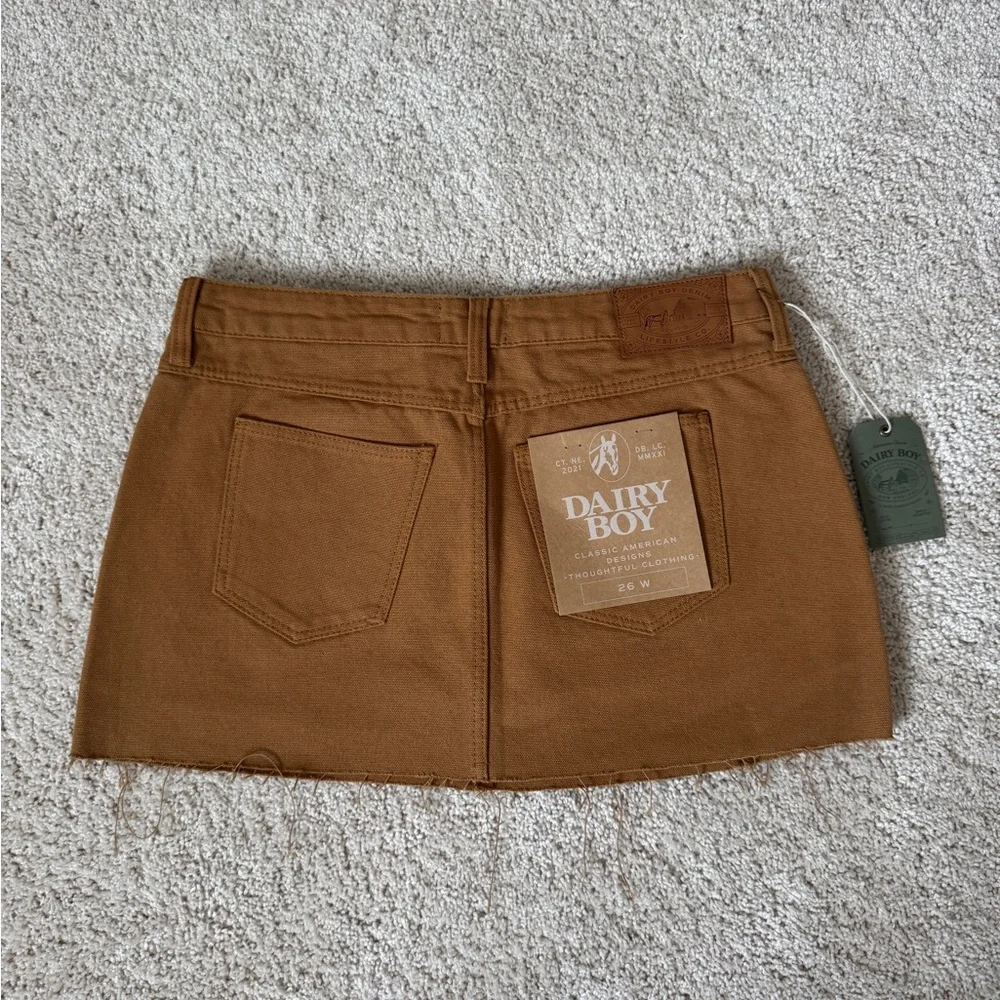 Dairy Boy Mini Skirt – Camel Brown – Size 26 – NWT - Picture 3 of 3
